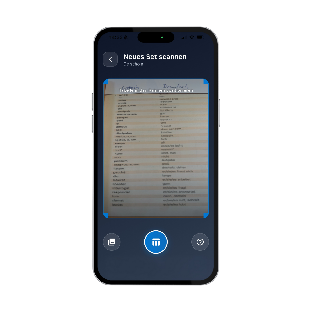Latein – Scan starten